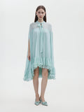 MINT CHIFFON CAPE MINI DRESS