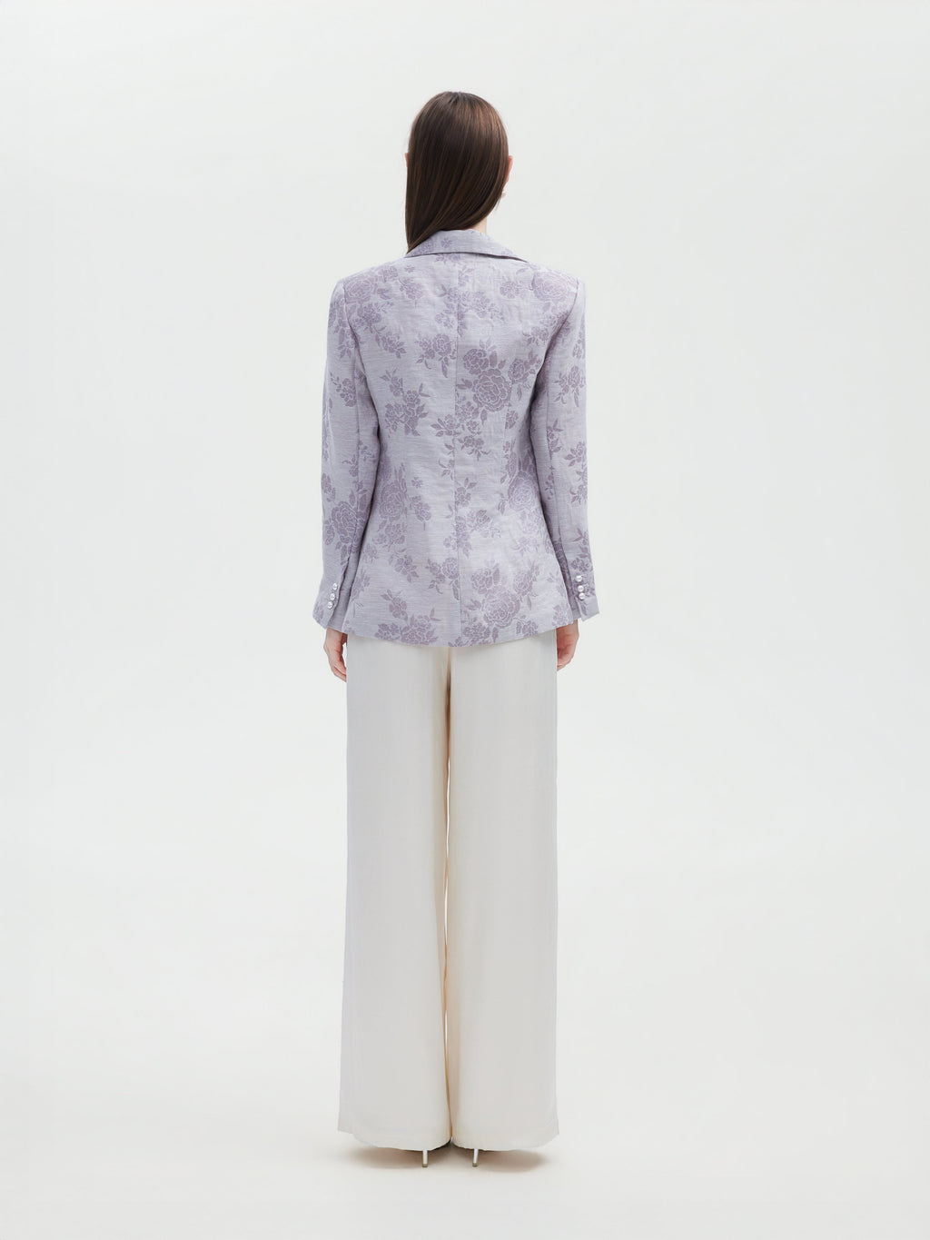 Lavender Rose Jacquard silk Blazer