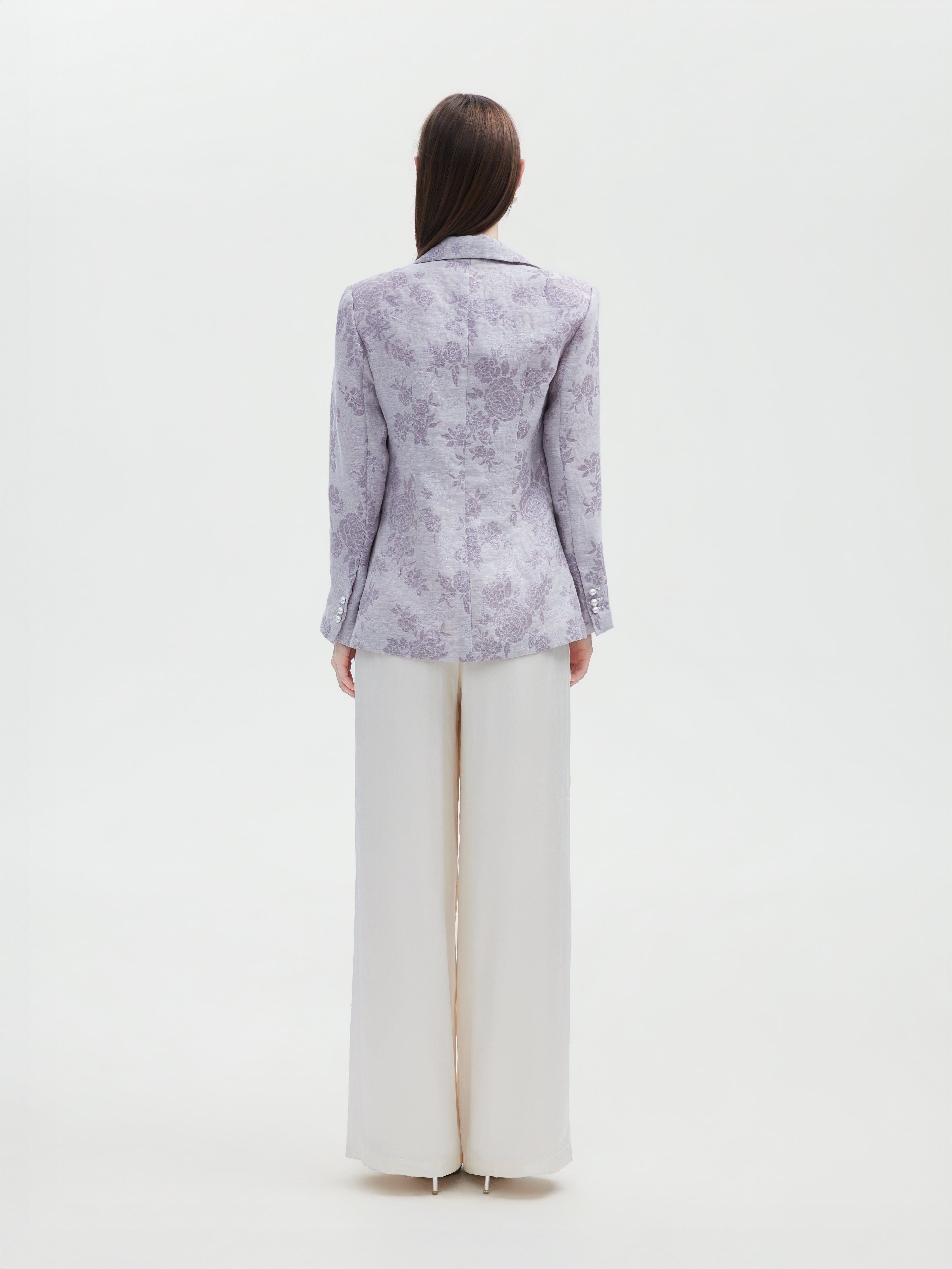 Lavender Rose Jacquard silk Blazer