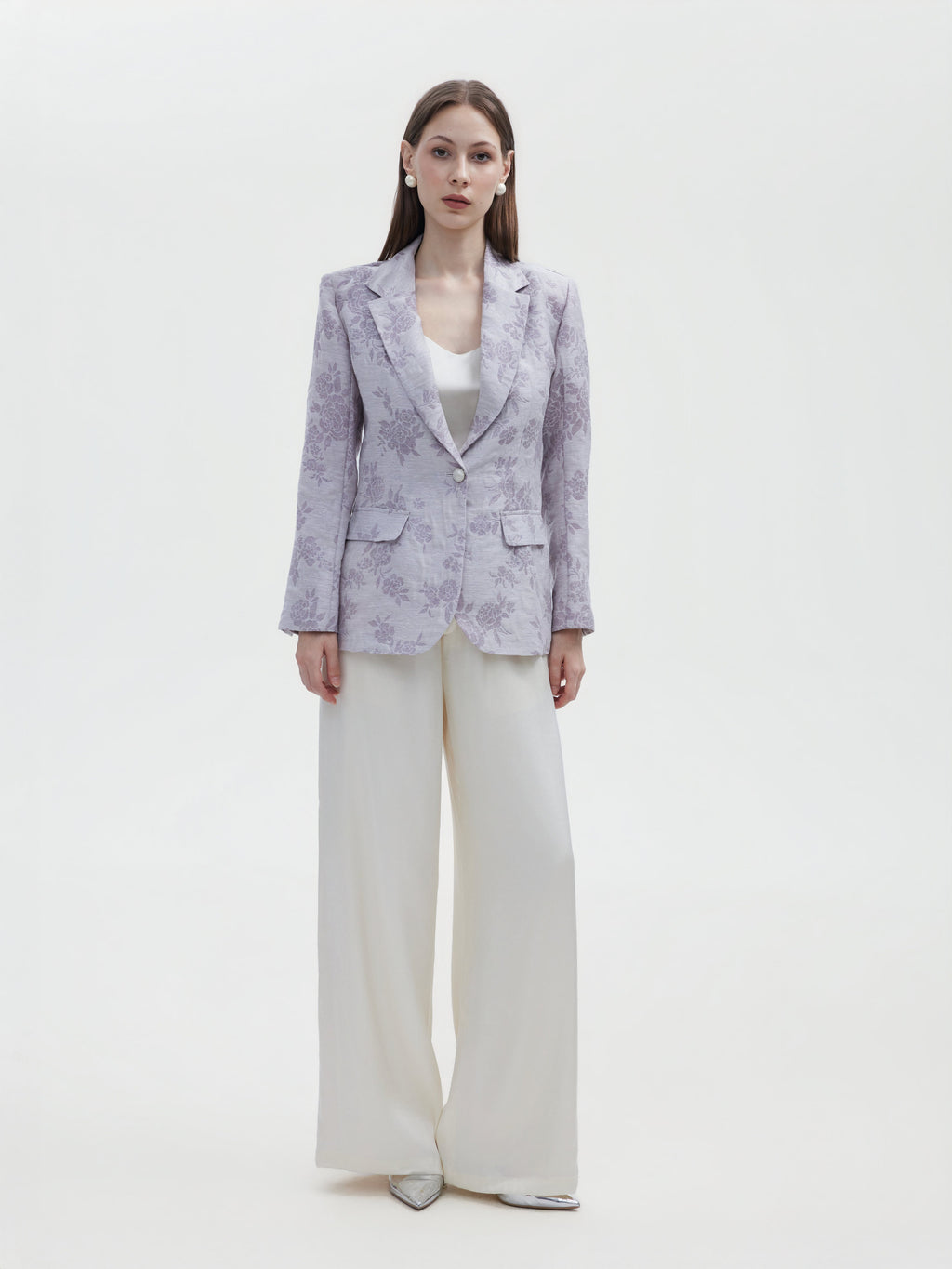 Lavender Rose Jacquard silk Blazer