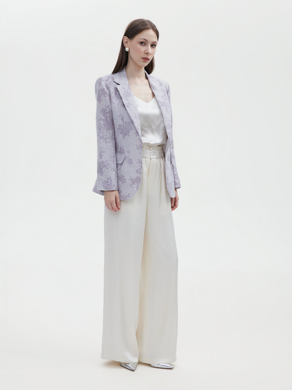 Lavender Rose Jacquard silk Blazer