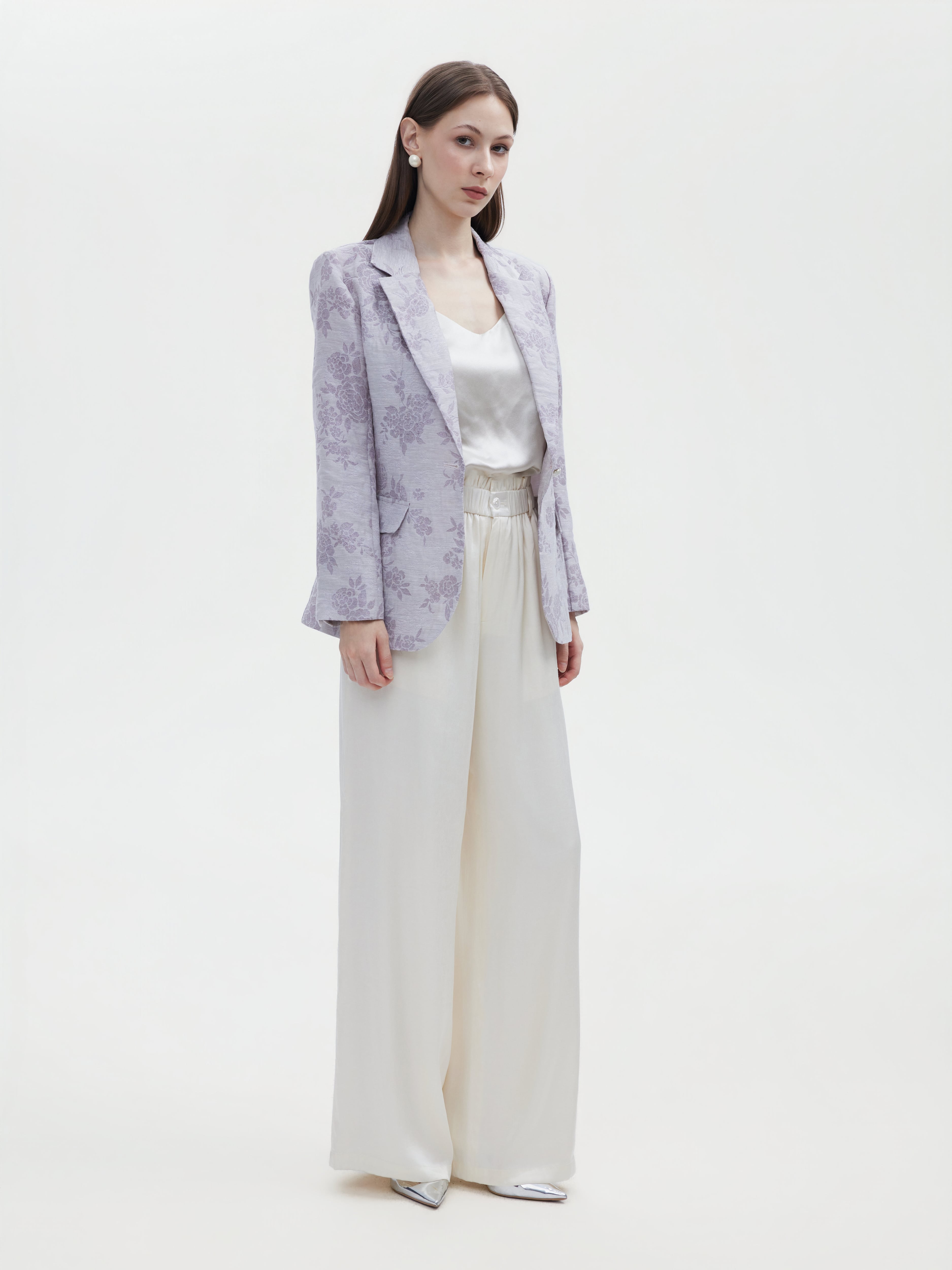 Lavender Rose Jacquard silk Blazer