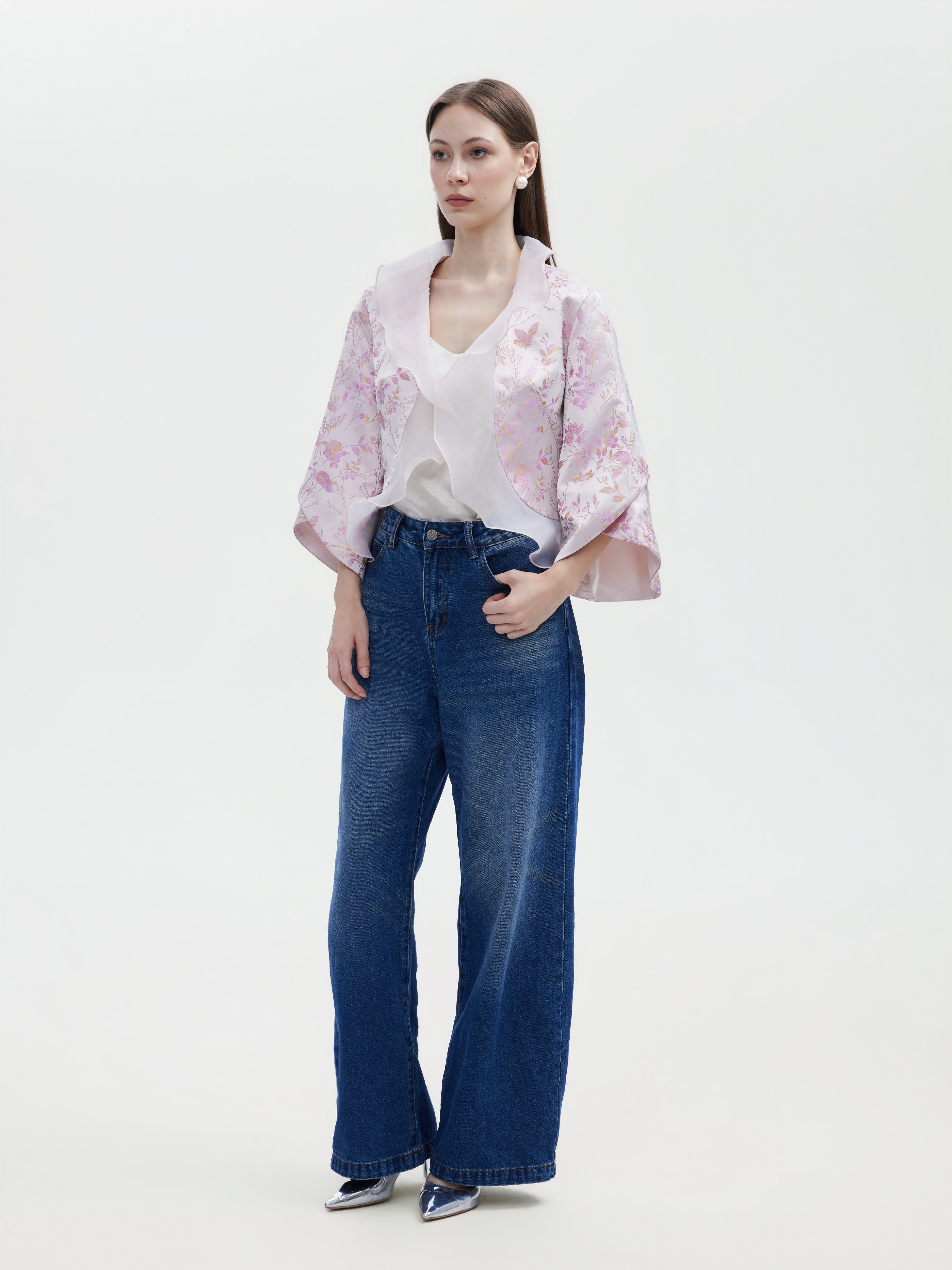 PINK JACQUARD ORGANZA JACKET