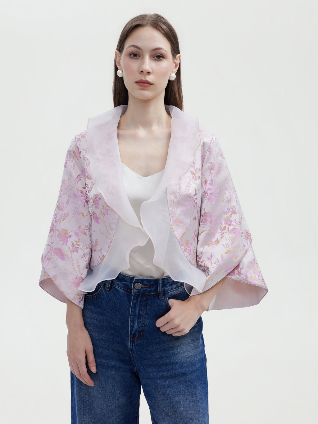 PINK JACQUARD ORGANZA JACKET