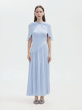 BLUE CAPELET JERSEY MAXI DRESS