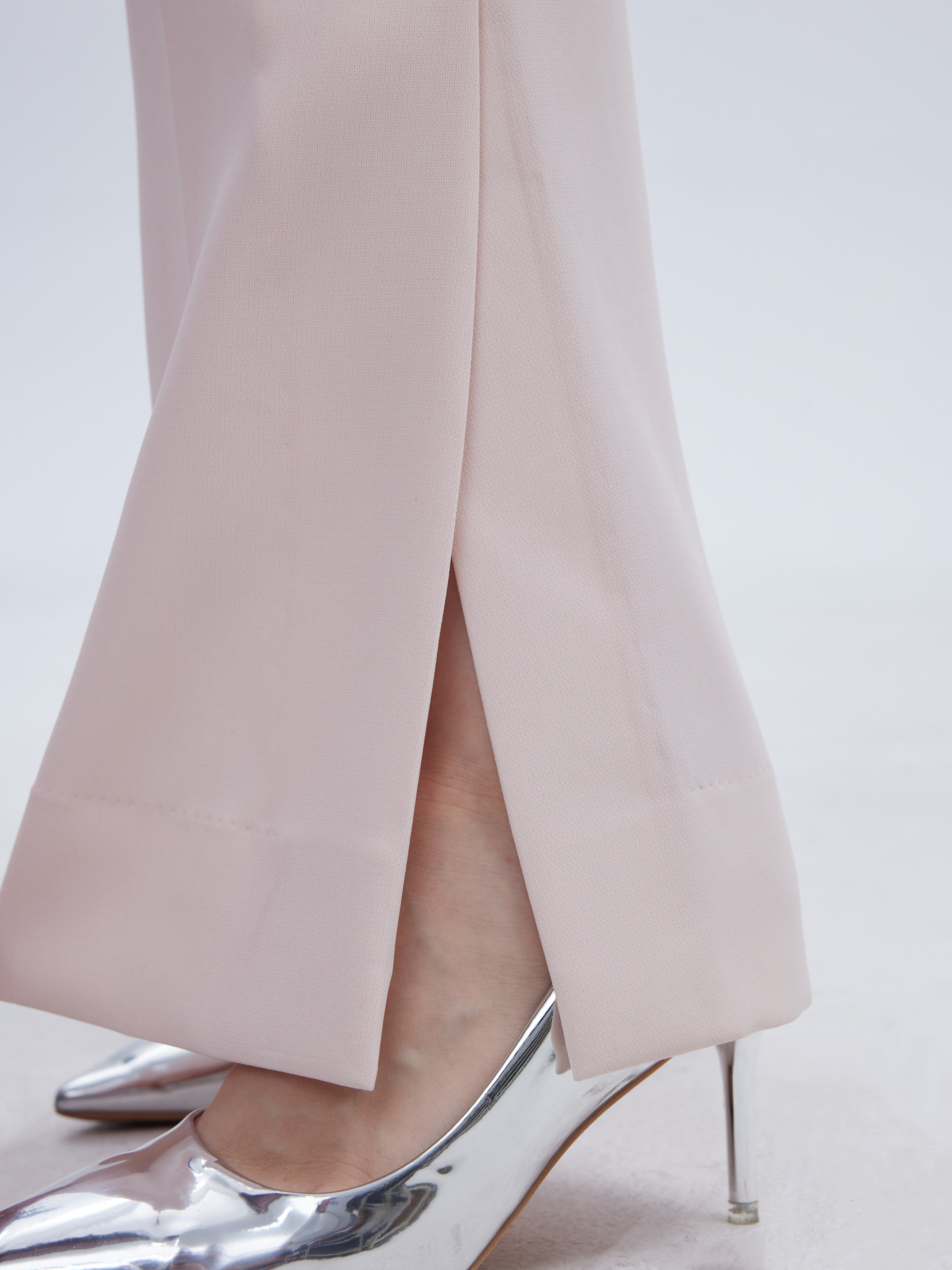 PINK HIGH WAIST FLARE TROUSERS