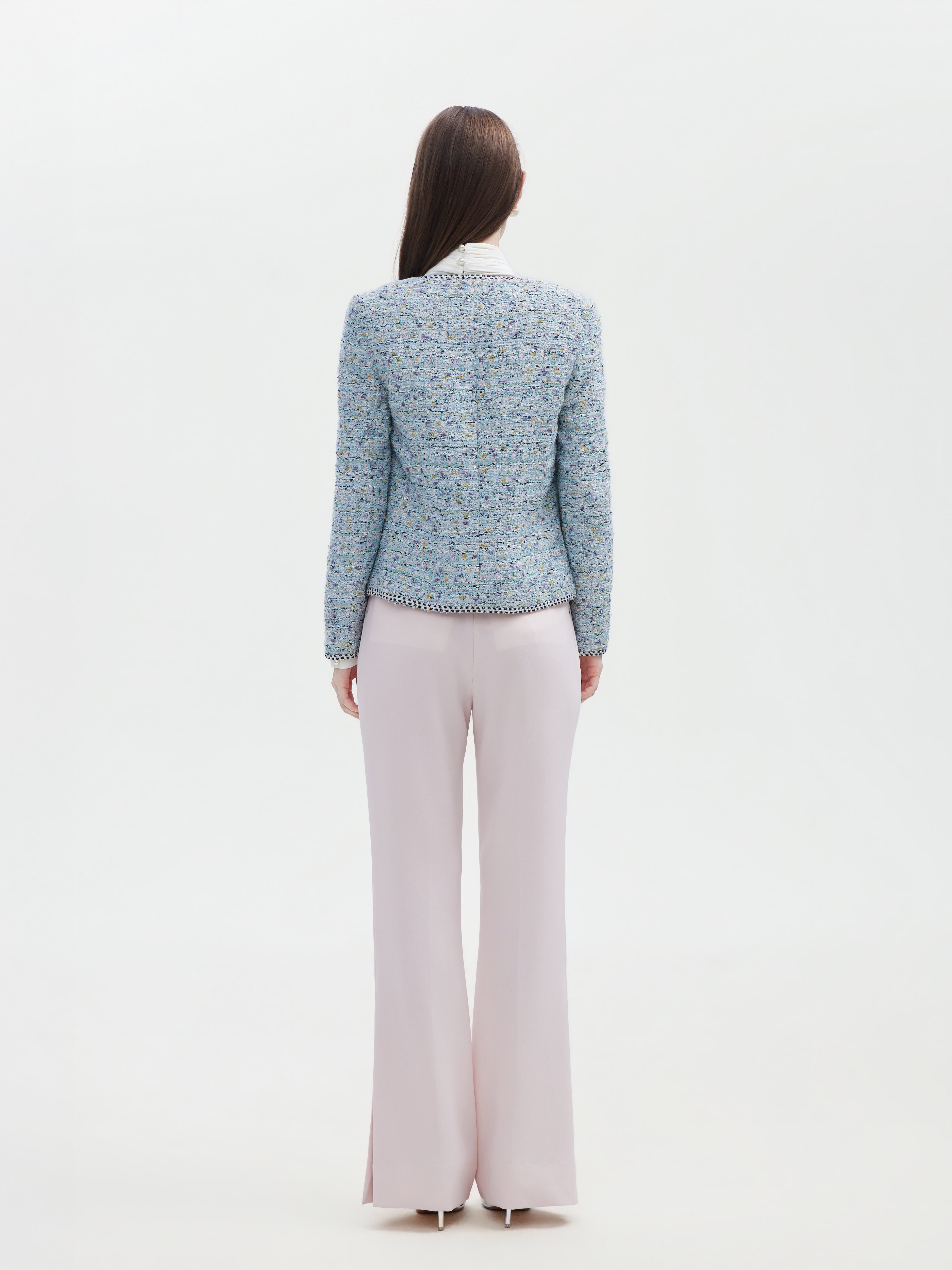 PINK HIGH WAIST FLARE TROUSERS