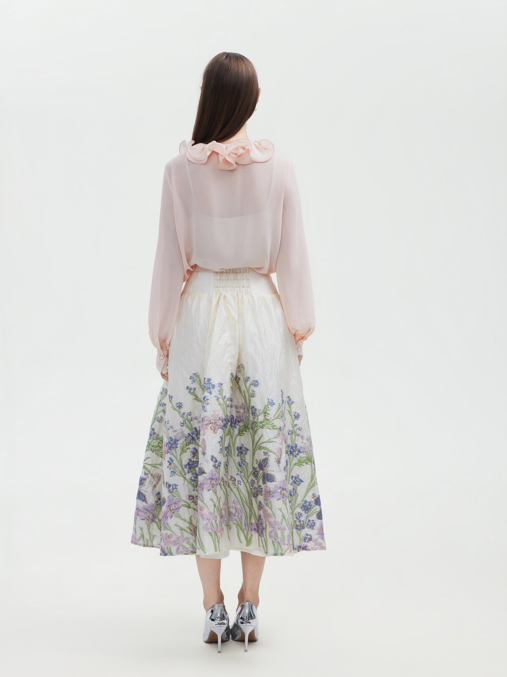 BLUSH PINK ROSE CHIFFON TOP