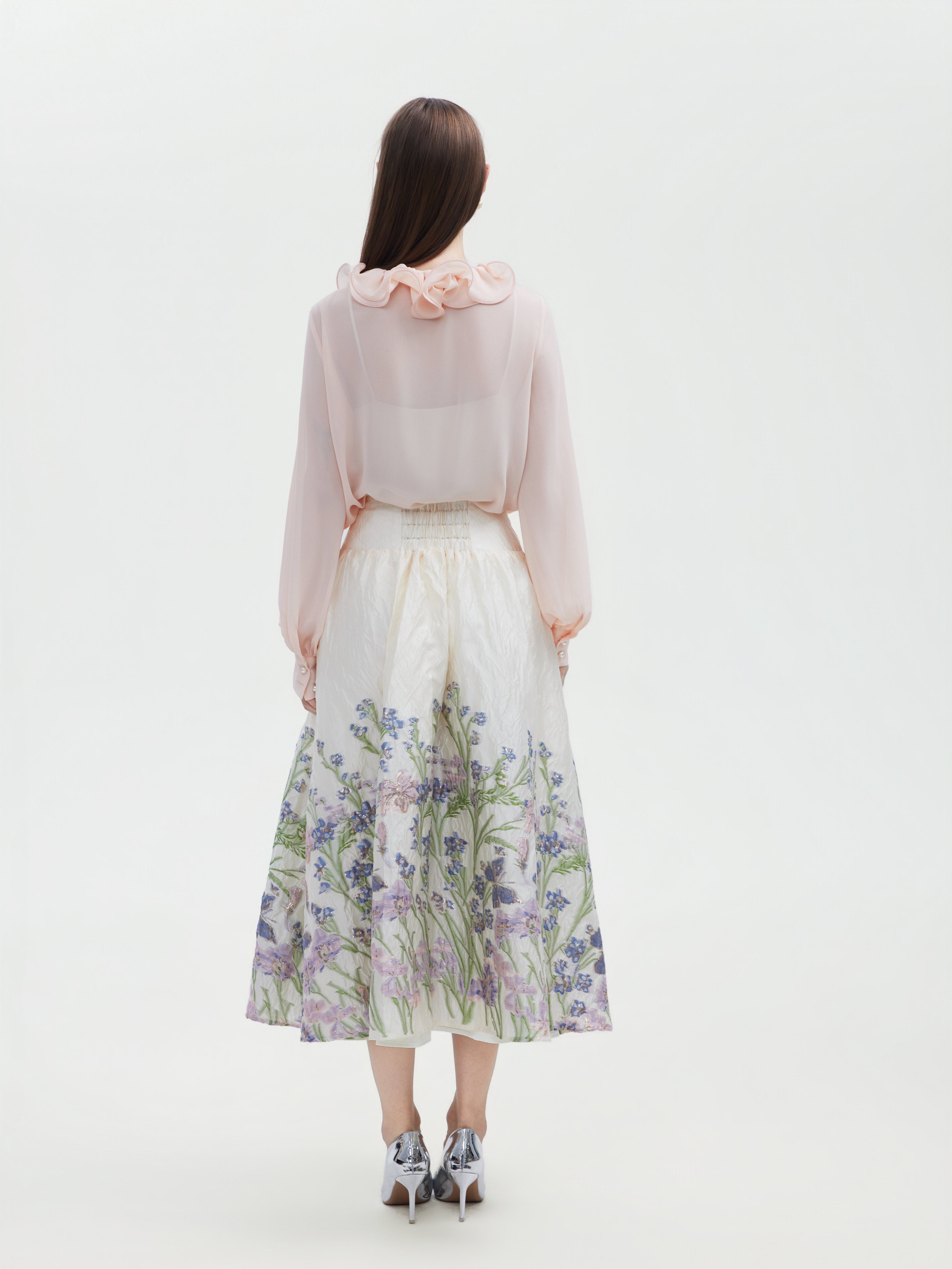 BLUSH PINK ROSE CHIFFON TOP