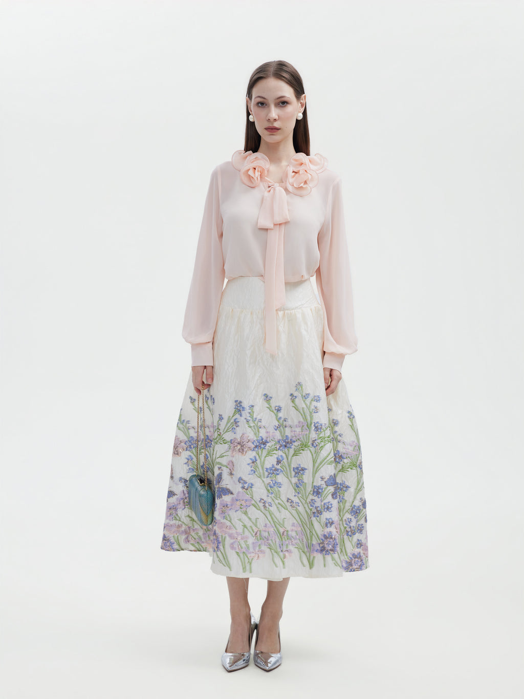 BLUSH PINK ROSE CHIFFON TOP