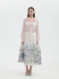 FLORAL GARDEN BORDER PRINT MIDI SKIRT
