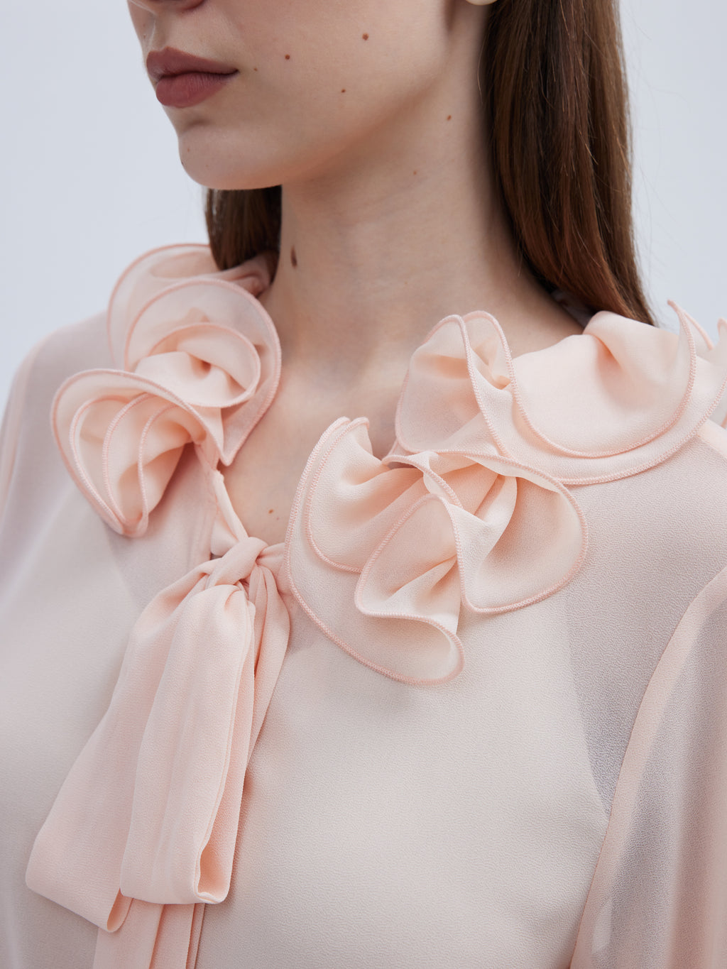 BLUSH PINK ROSE CHIFFON TOP