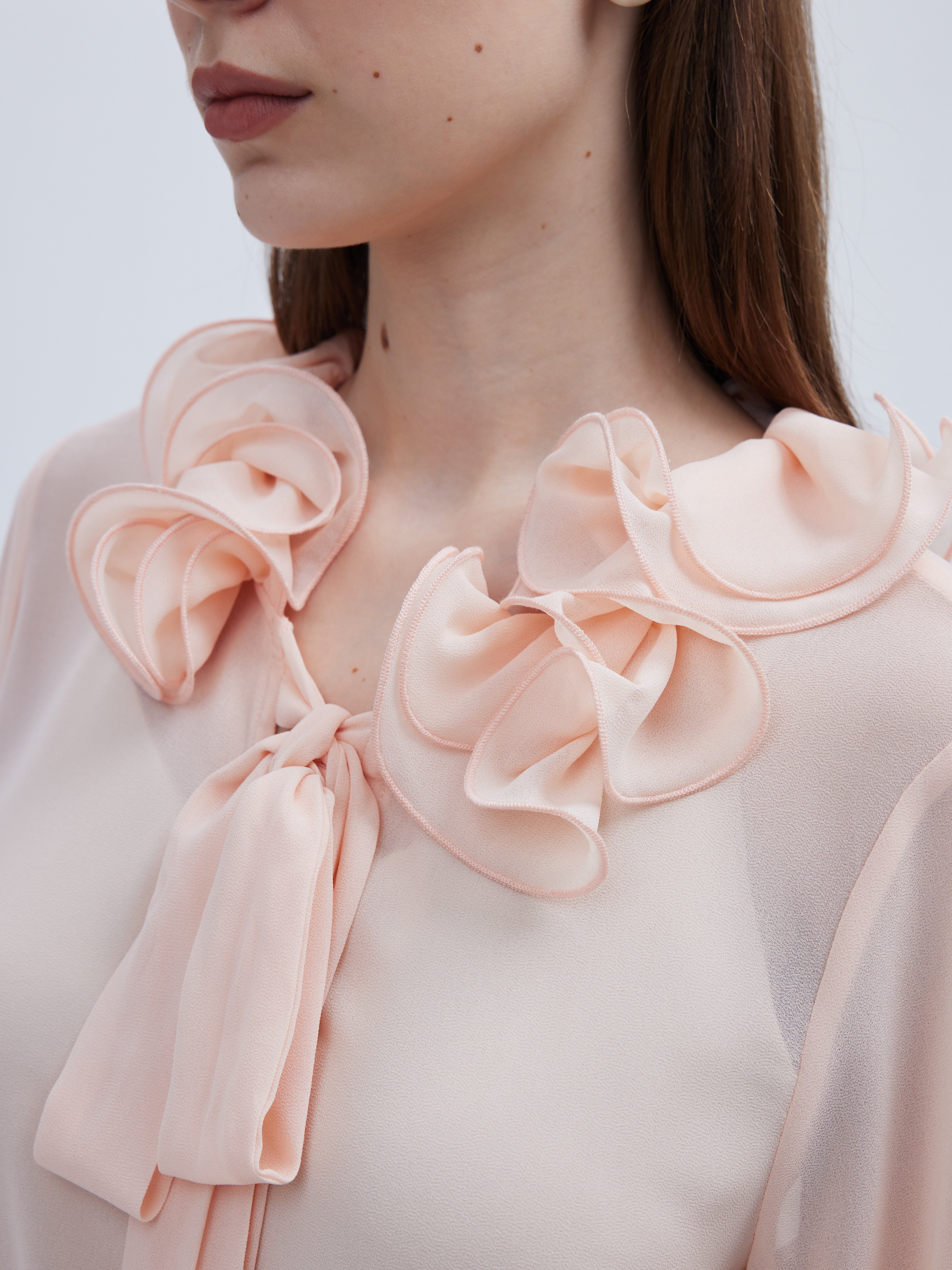 BLUSH PINK ROSE CHIFFON TOP