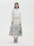 IVORY FLORAL EMBODIED CROPPED JACKET