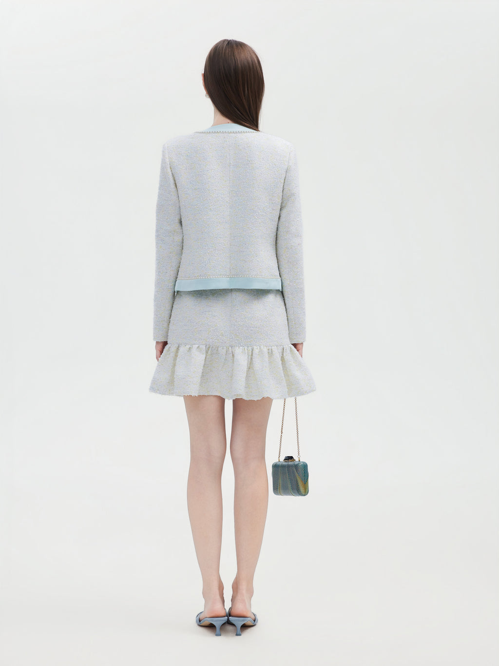 PASTEL TWEED TRIM JACKET