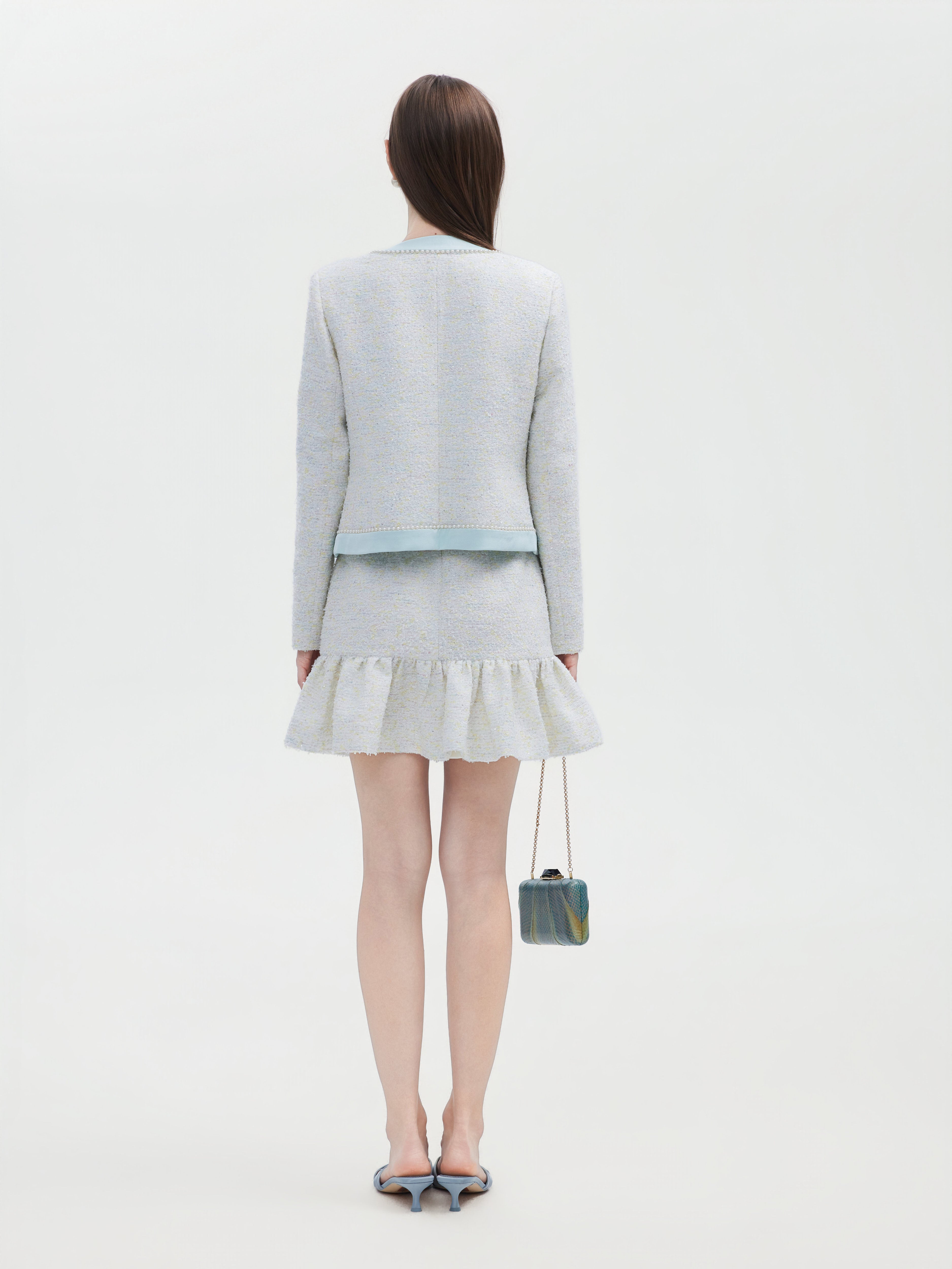 PASTEL TWEED TRIM JACKET