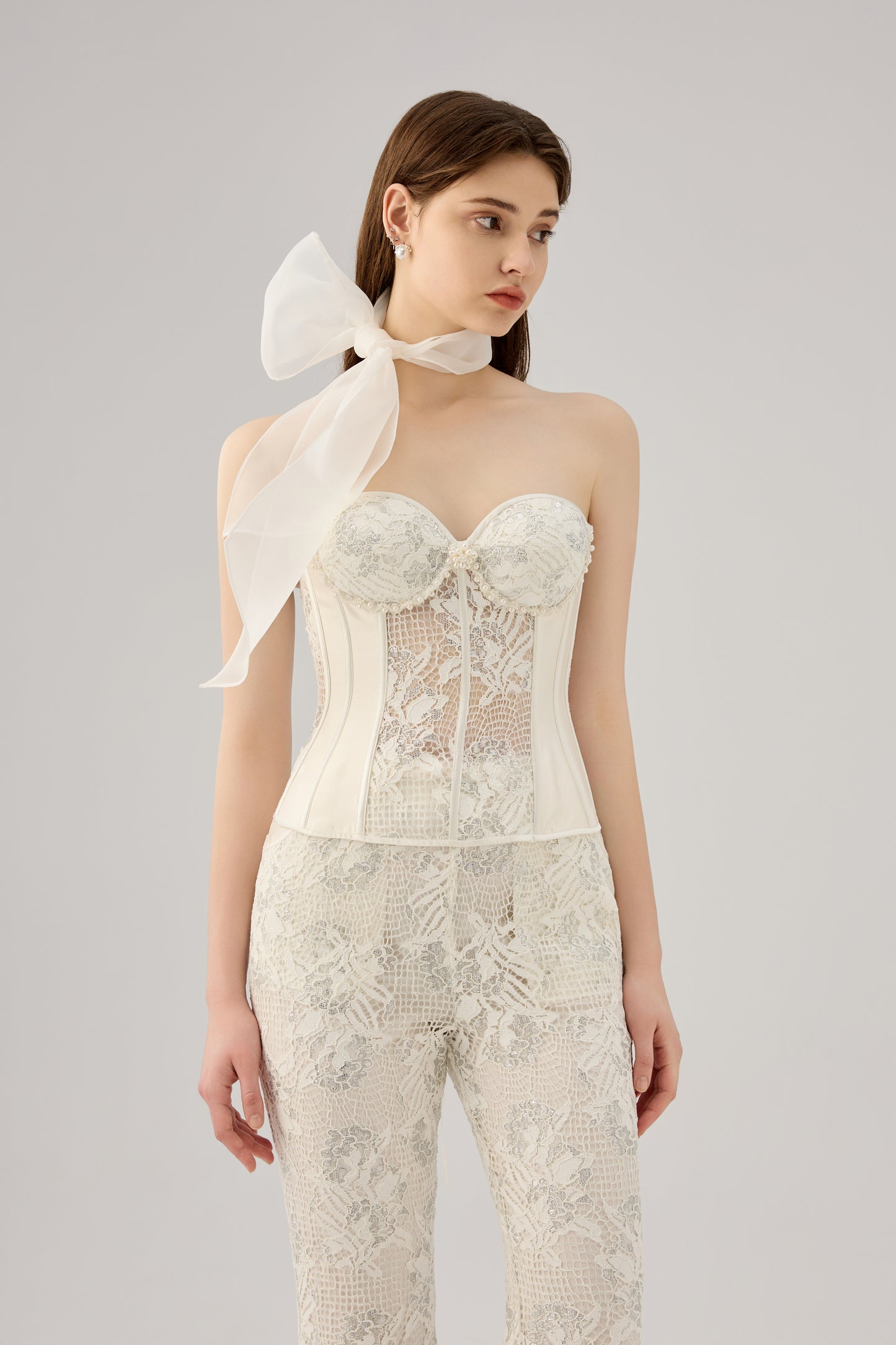 Pearl patched corset