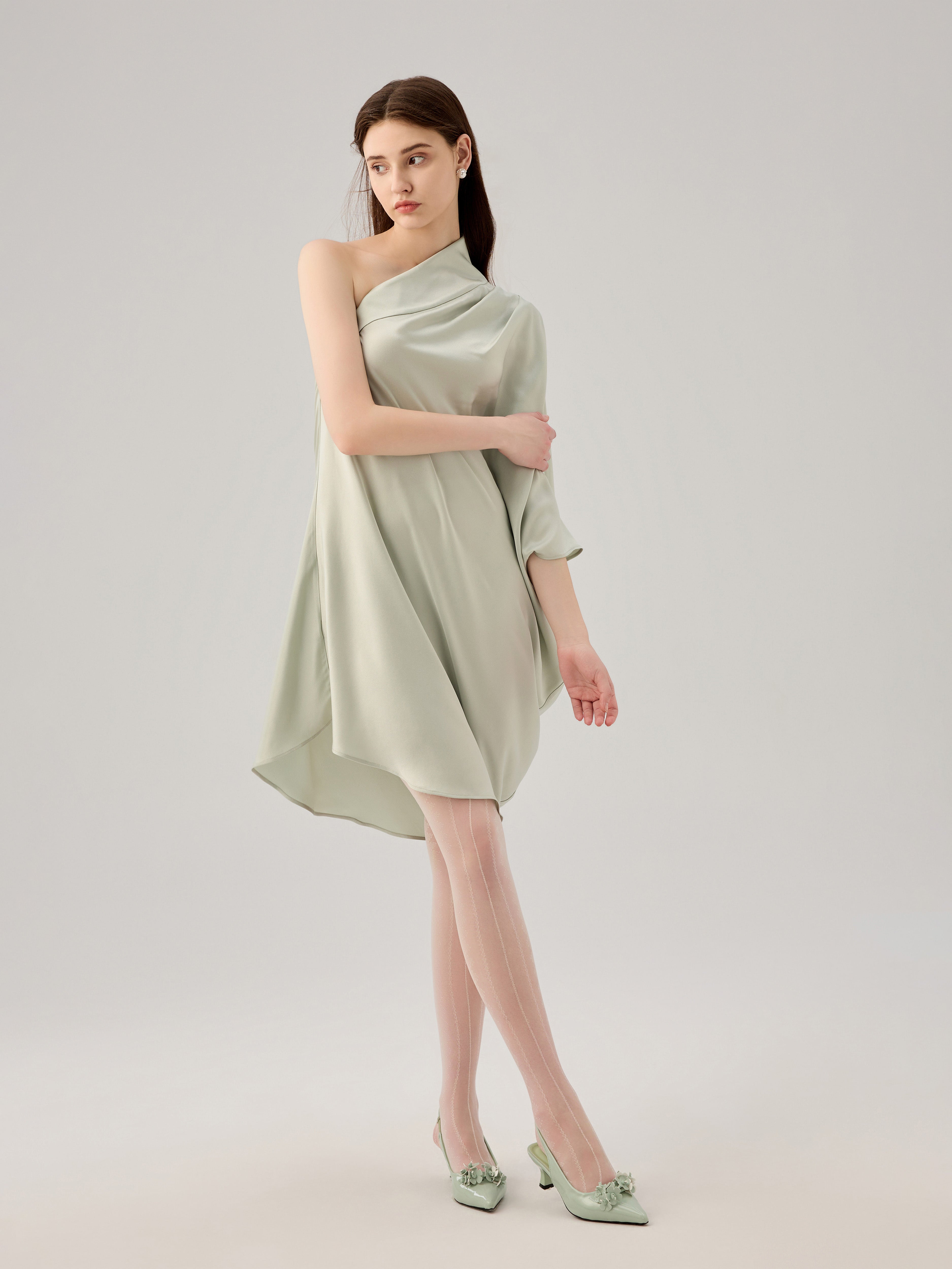 ONE SHOULDER ACID DRESS