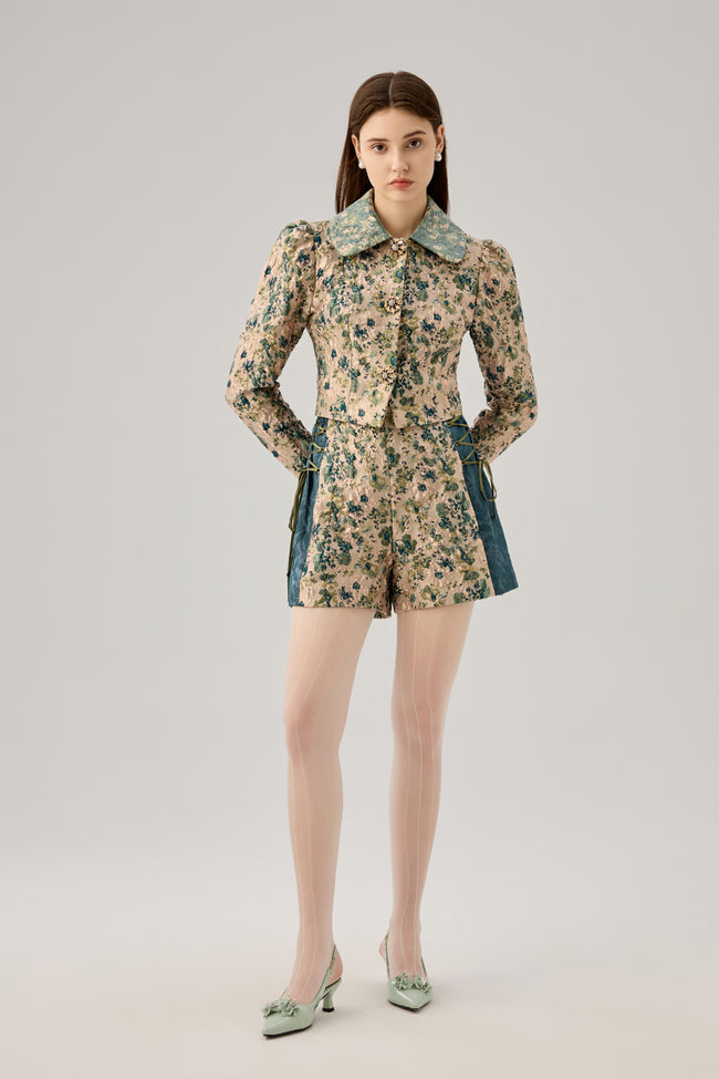 Floral cropped jacket Main Image