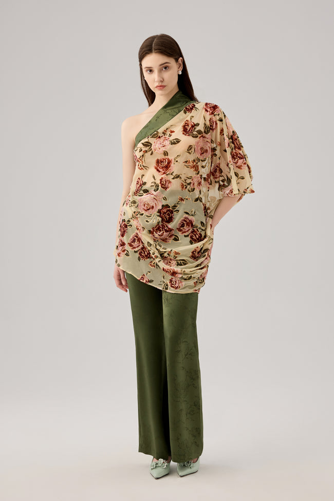 One shoulder rose top Hover Image