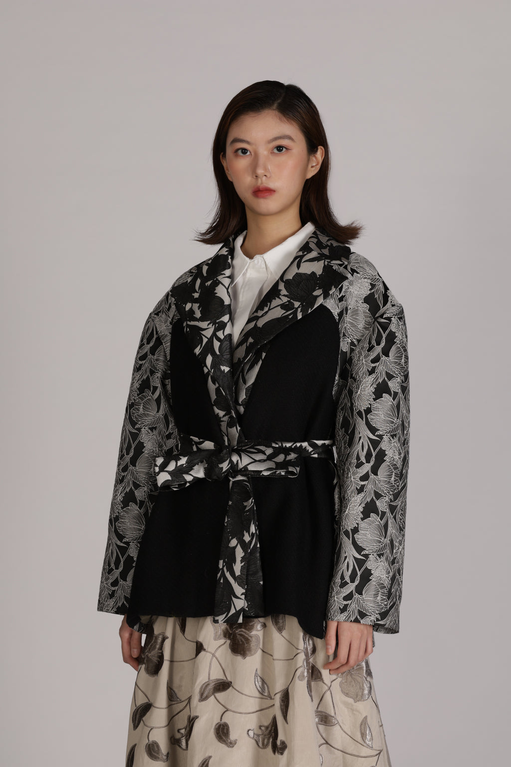 Double- Breasted Patchwork Blazer