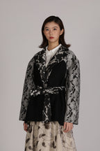 Double- Breasted Patchwork Blazer