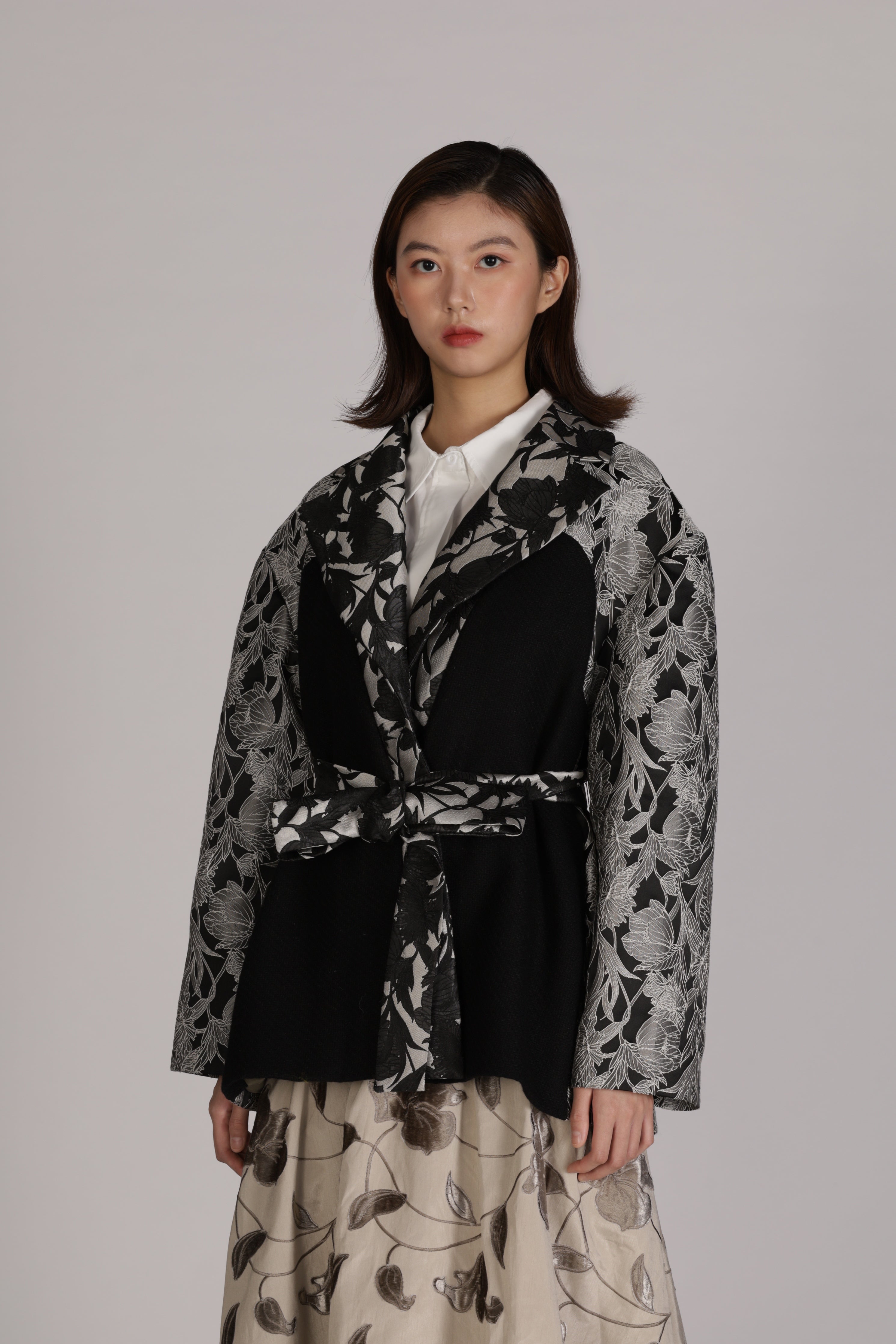 Double- Breasted Patchwork Blazer