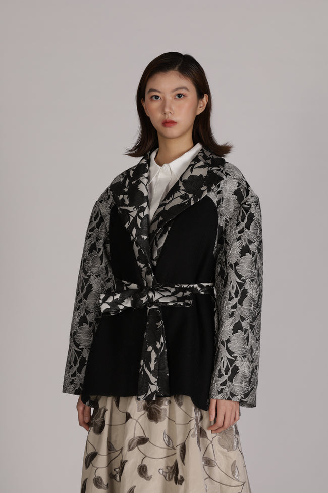 Double- Breasted Patchwork Blazer Hover Image