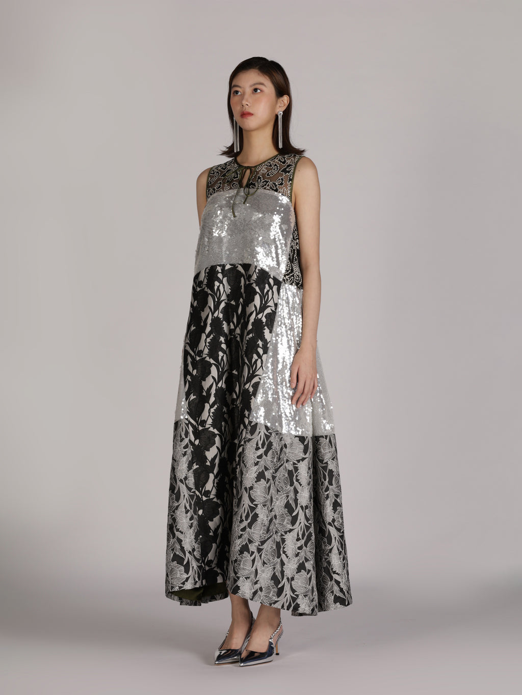 PATCHWORK SEQUIN GOWN