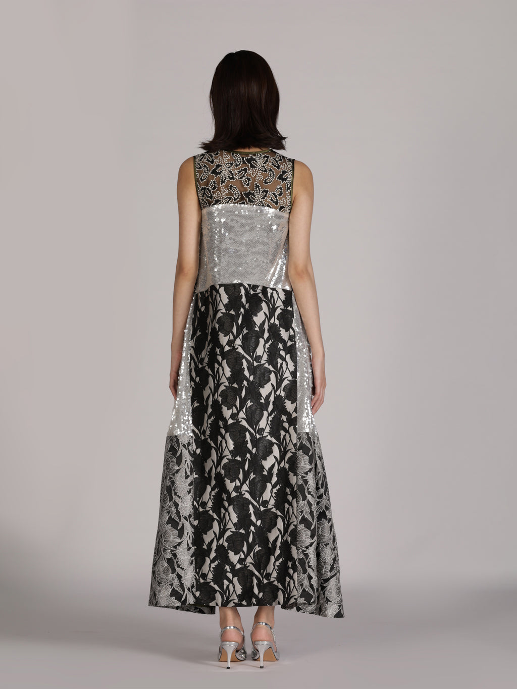 PATCHWORK SEQUIN GOWN