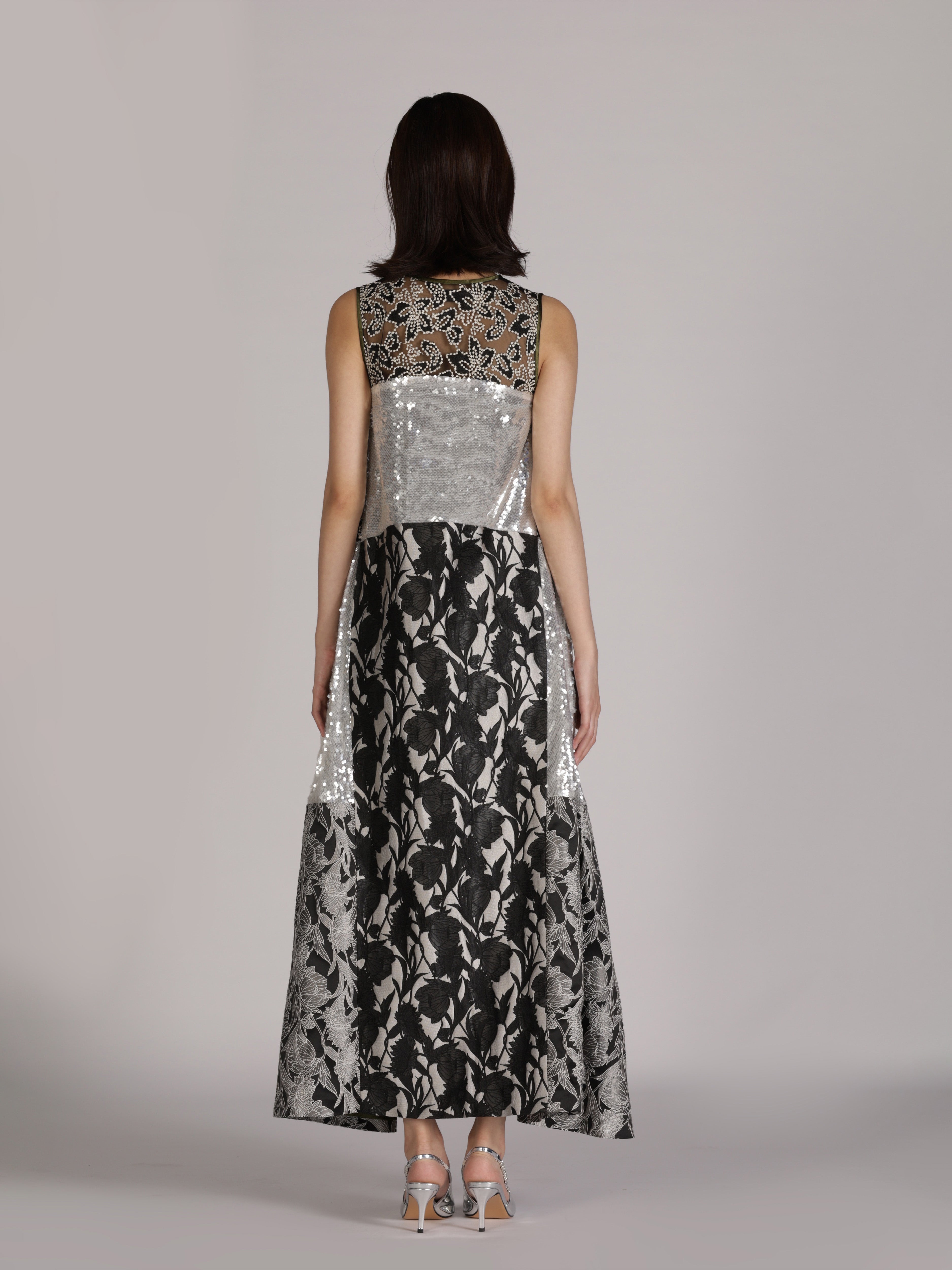 PATCHWORK SEQUIN GOWN