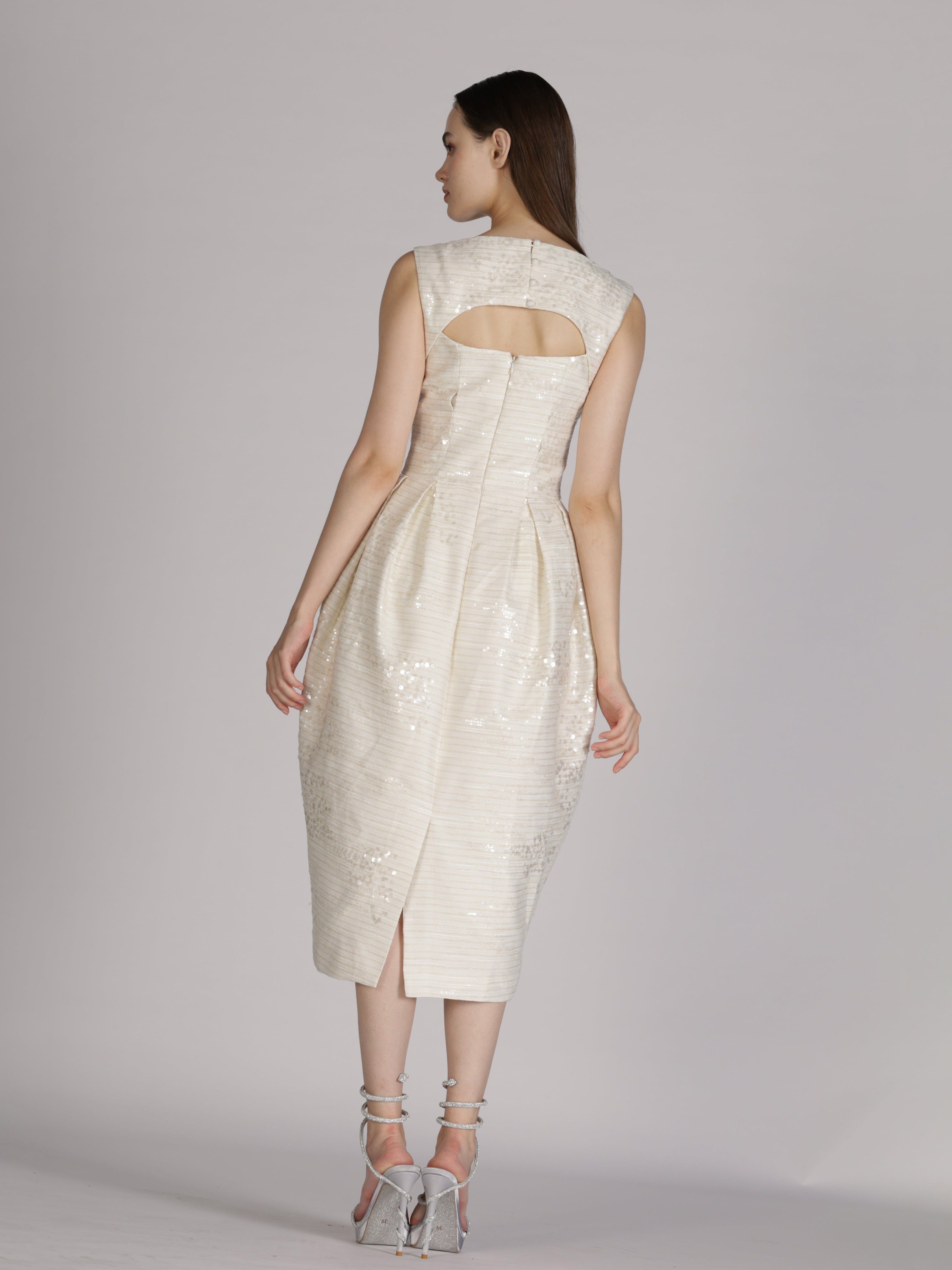 EMBROIDERED MIDI DRESS
