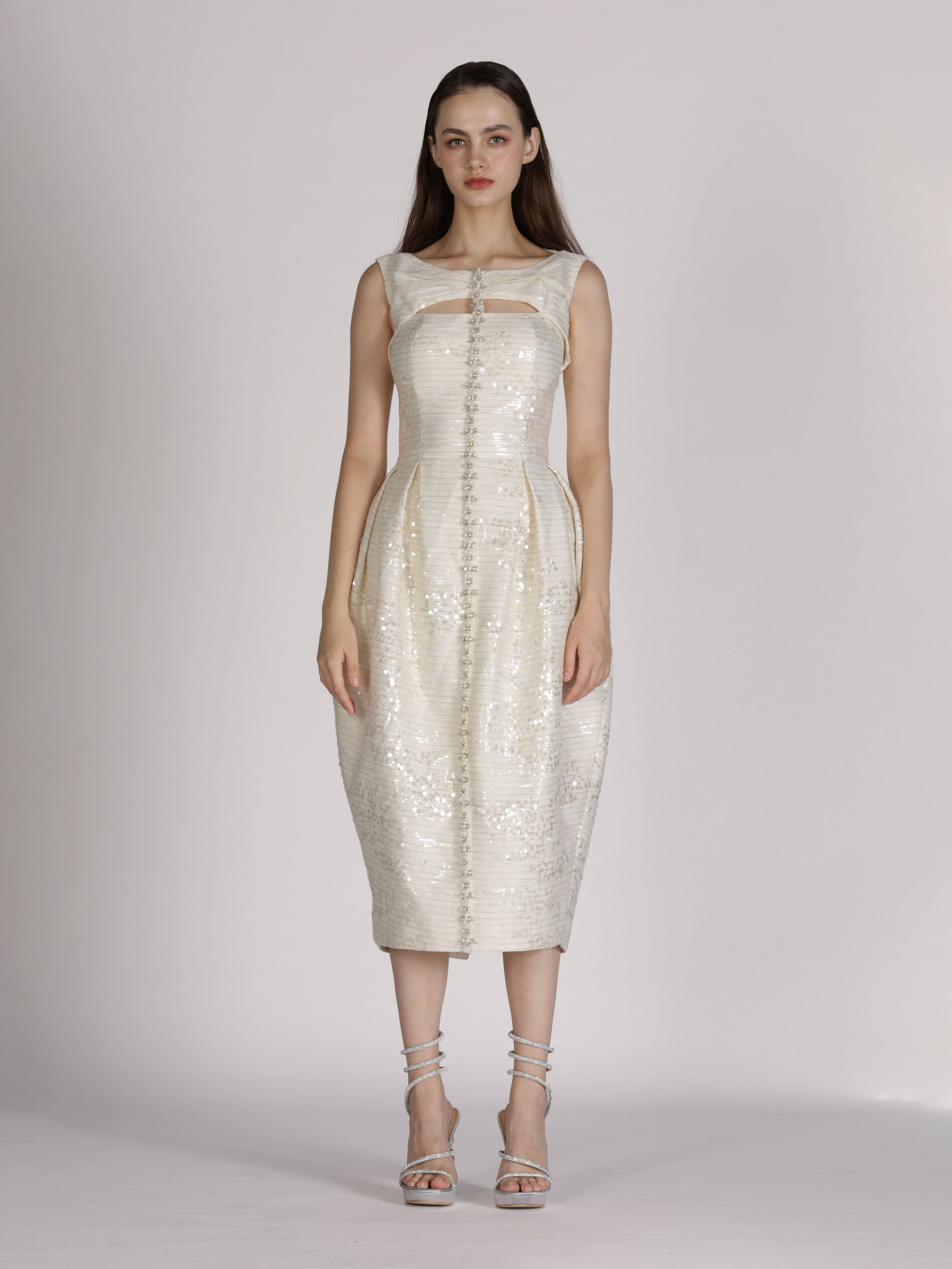 EMBROIDERED MIDI DRESS