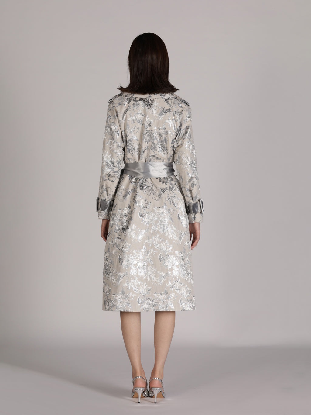 SILVER FLORA TRENCH COAT