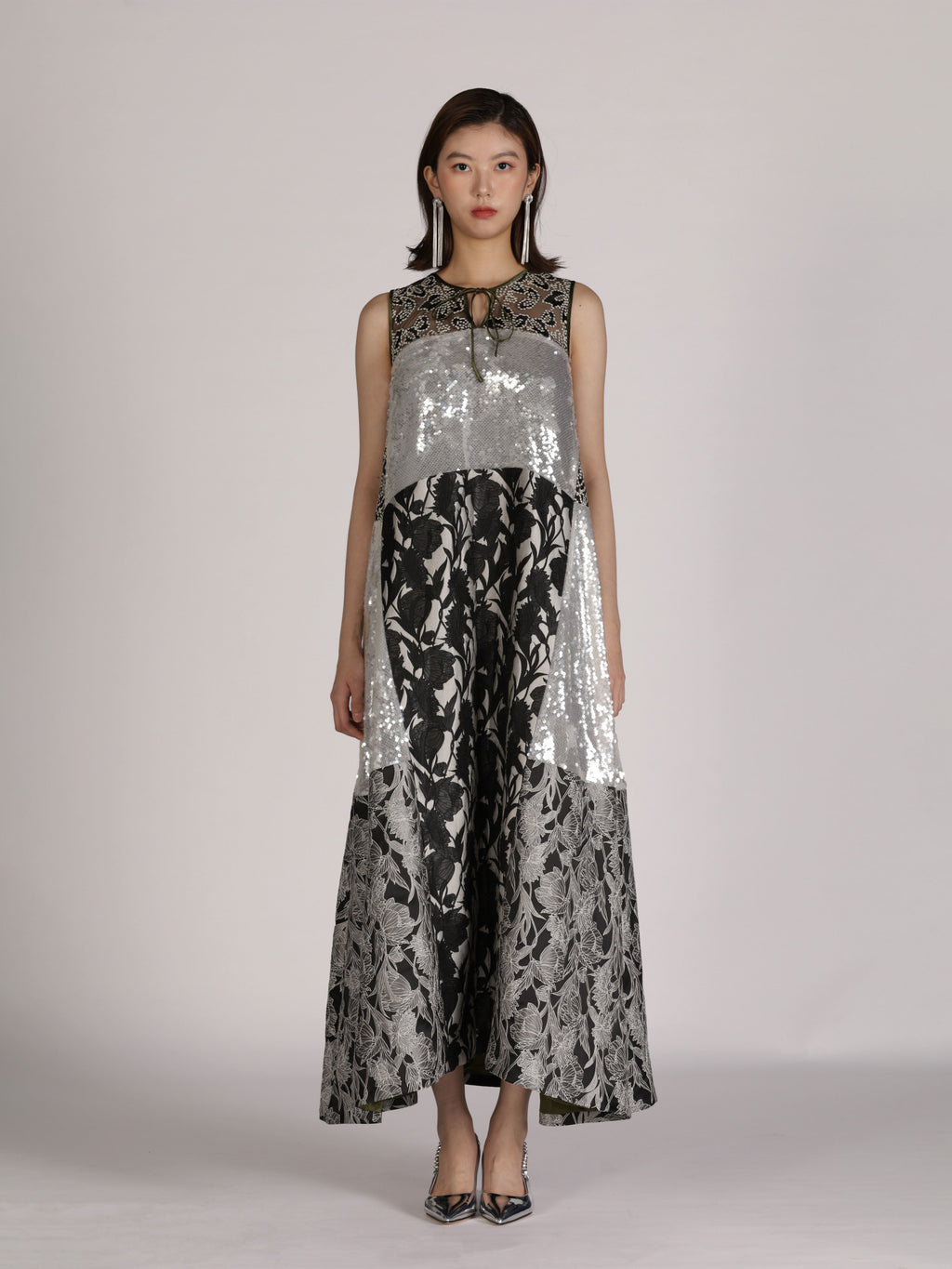 PATCHWORK SEQUIN GOWN