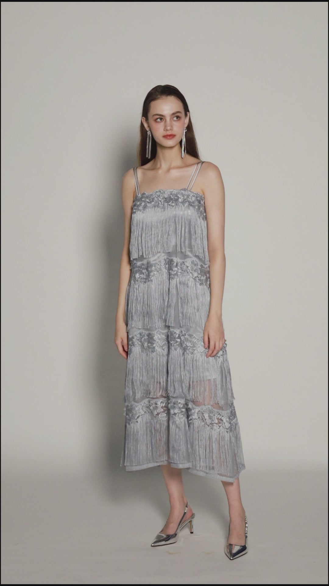 Fringe suspenders dress